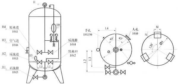 每小時0.5噸鍋爐軟化水設備工藝流程圖