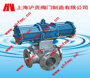 Q641F氣動法蘭式三通球閥-滬貢閥門